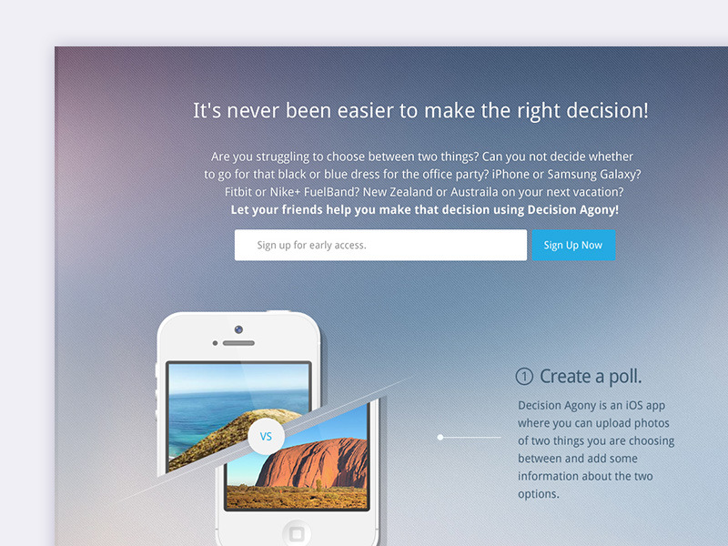 Decision Agony Homepage